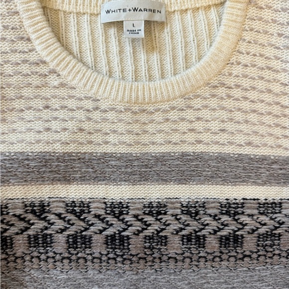 White + Warren Fringe Fair Isle Sweater
Size Large | Excellent Condition - Picture 2 of 8